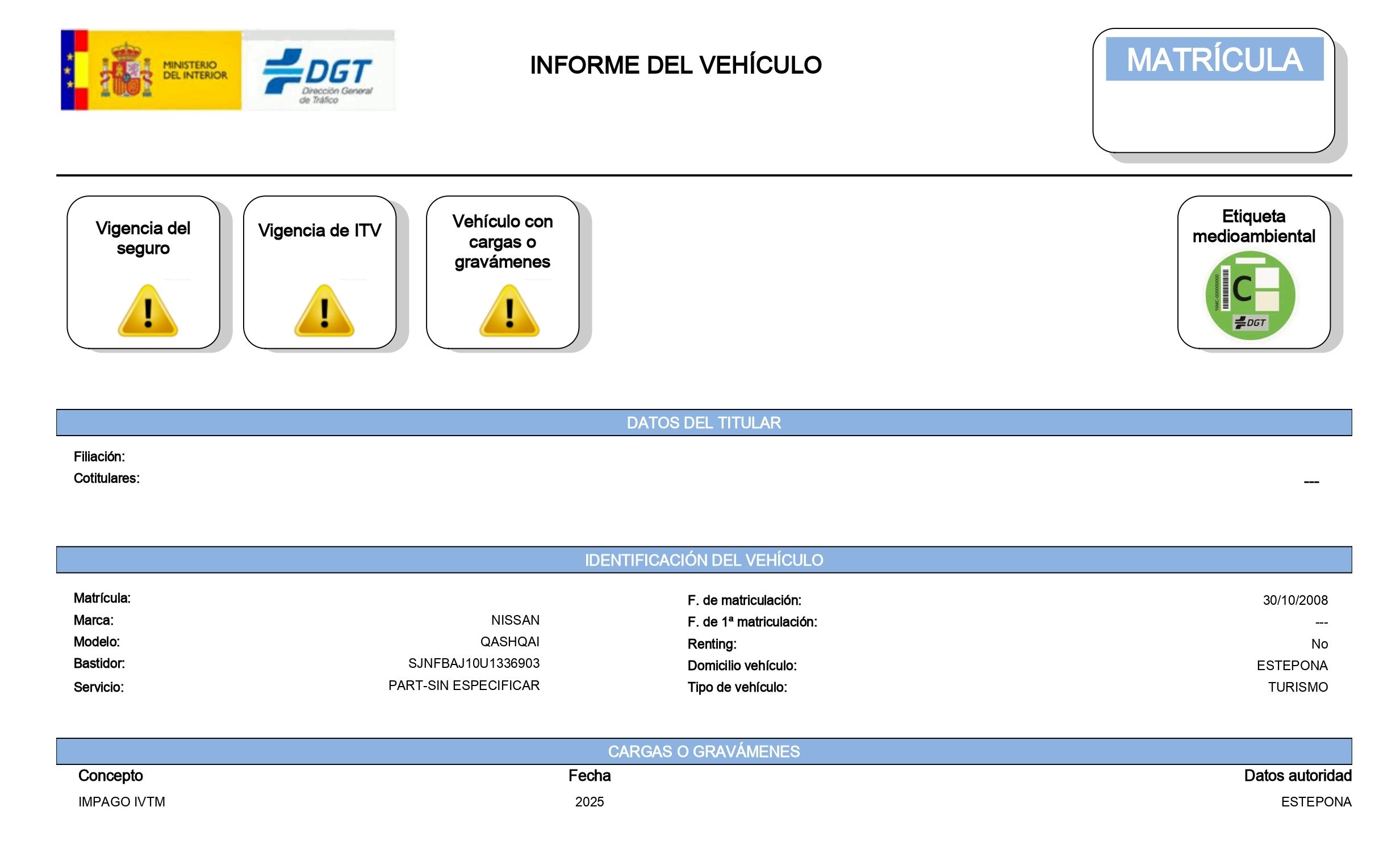 dgt full vehicle report online