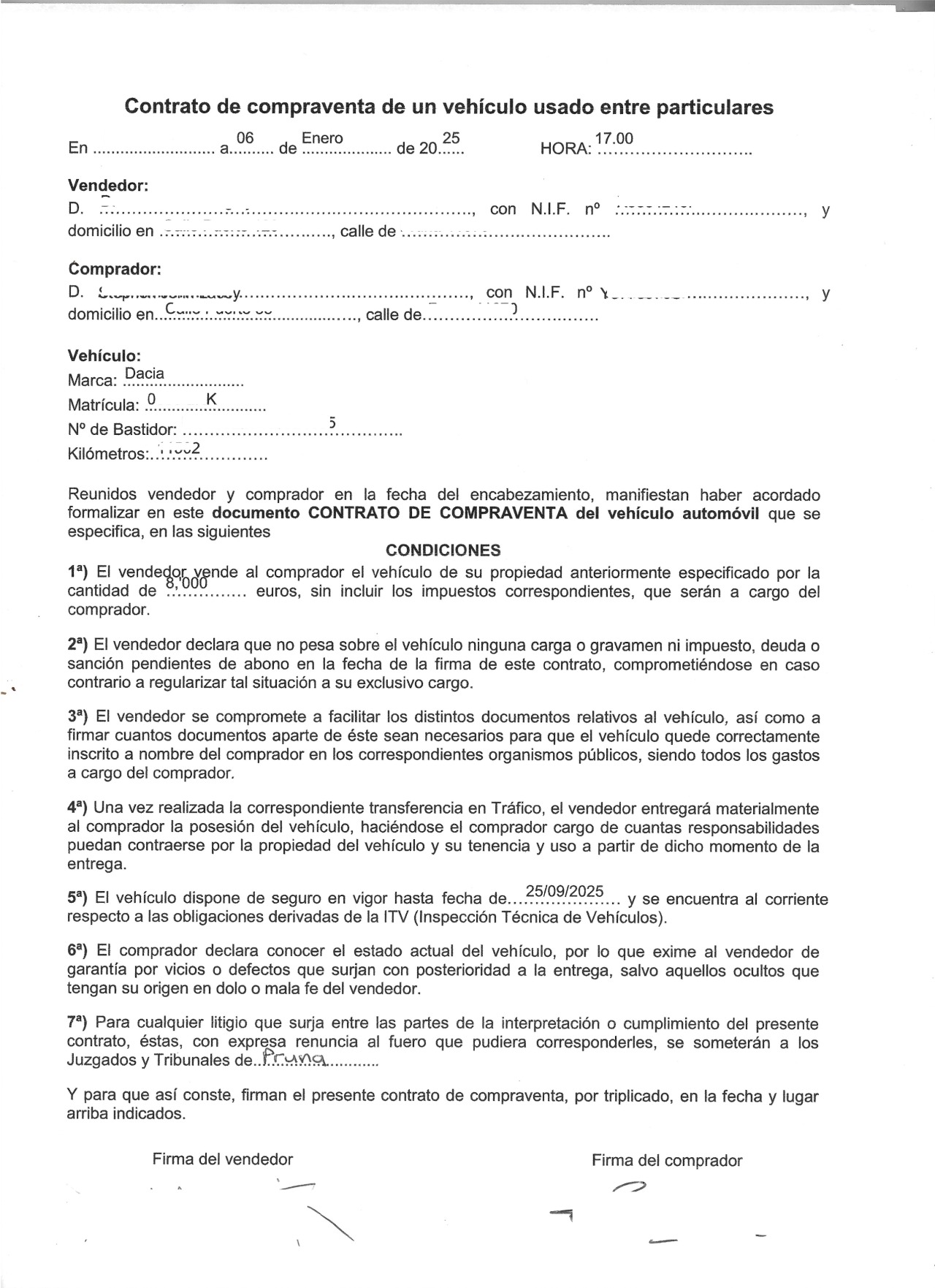 sales contract example